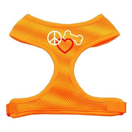 UNCONDITIONAL LOVE Peace  Love  Bone Design Soft Mesh Harnesses Orange Large UN921418